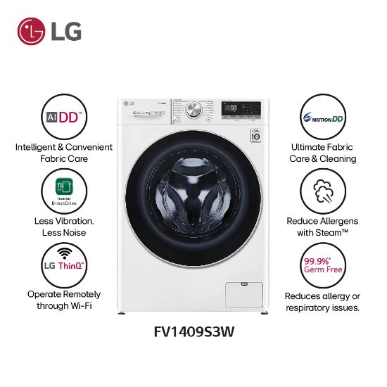Picture of LG 9KG Front Load Washing Machine(FV1409S3W)
